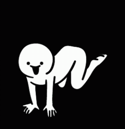White Silhouette Crawling Person GIF