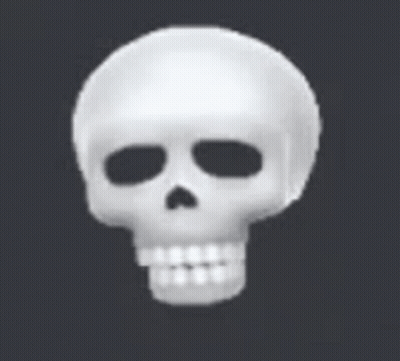 White Skull With Black Eyes And Smile GIF