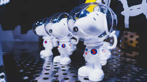 White Snoopy Astronaut Robot GIF