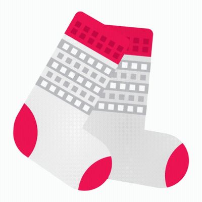 White Socks With Pink Cuff GIF