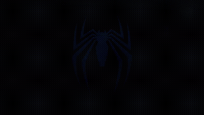 White Spider On Black Background GIF