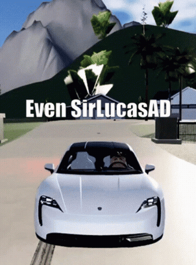 White Sports Car Saying Even Sirlucasad GIF