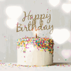 White Sprinkle Cake Happy Birthday GIF