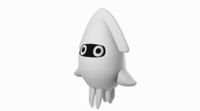 White Squid With Black Eye Circles GIF