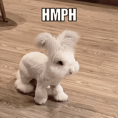 White Stuffed Animal Saying Hmph GIF