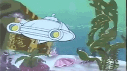 White Submarine Moving Away GIF