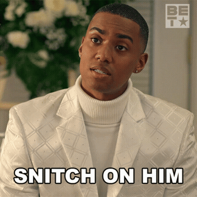 White Suit Man Says Snitch On Him GIF