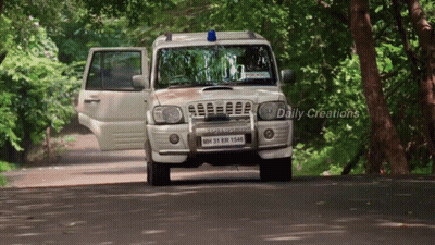 White SUV Driving Down Road Daily Creations GIF
