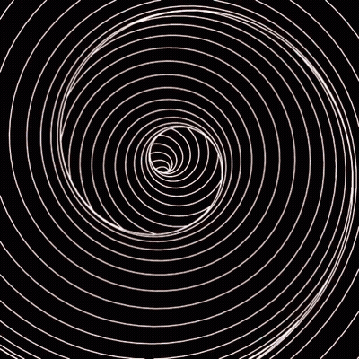 White Swirl Lines On Black Background GIF