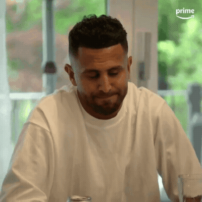 White T-Shirt Man Sitting With Glass Of Water GIF
