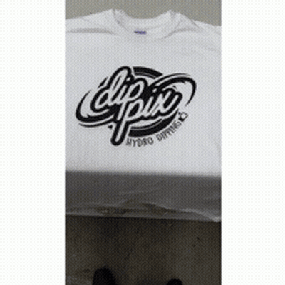 White T-Shirt With Black Hydro Drying Logo GIF