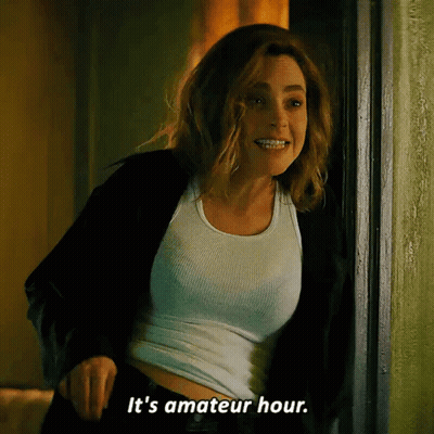 White Tank Top Woman Says It's Amateur Hour GIF