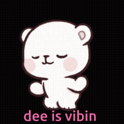 White Teddy Bear Eyes Closed Dee Is Vibin GIF