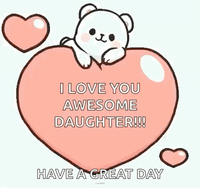 White Teddy Bear On Pink Heart GIF