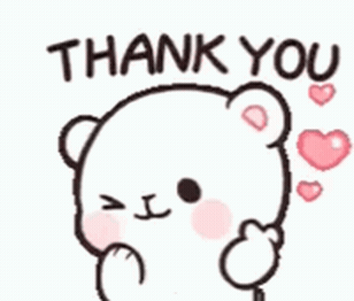White Teddy Bear Saying Thank You With Pink Hearts GIF