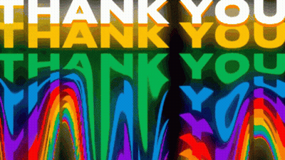 White Thank You On Colorful Background GIF