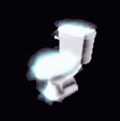 White Toilet Glowing In Dark GIF