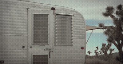 White Trailer With Door And Window GIF