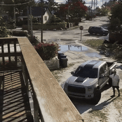 White Truck Parked On Road GIF