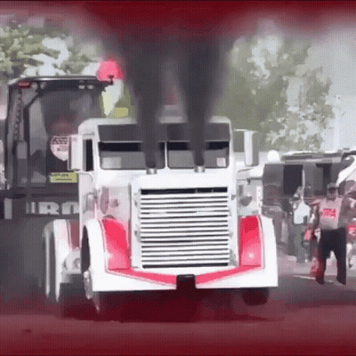 White Truck With Word Iron GIF