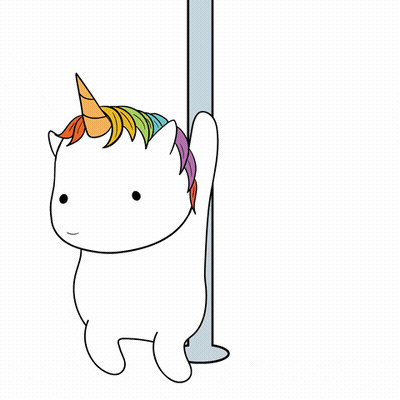 White Unicorn With Rainbow Mane And Horn GIF