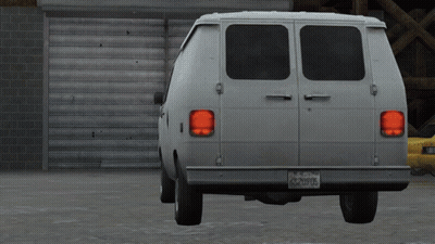 White Van With California License Plate CJ20905 GIF