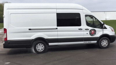 White Van With Heavy Duty Cargo Sticker GIF