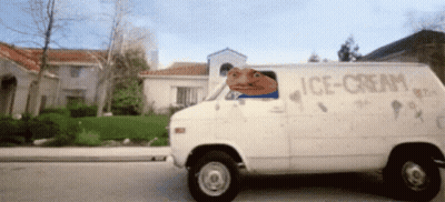 White Van With Ice Cream On Side GIF