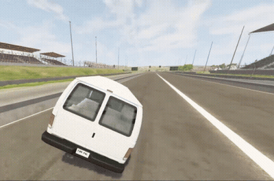 White Van With License Plate ICM PA Driving Down Road GIF