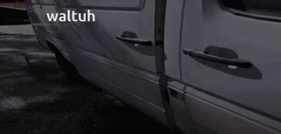 White Van With Waltuh On The Side GIF