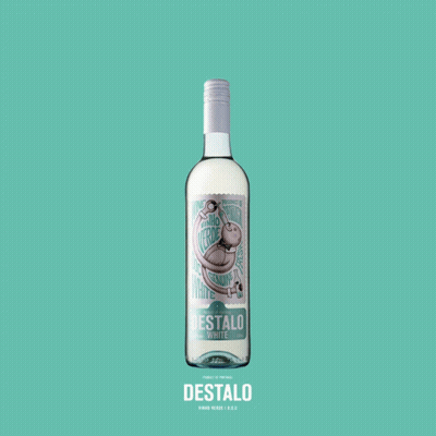White Wine Bottle Surrounded By Balloons GIF