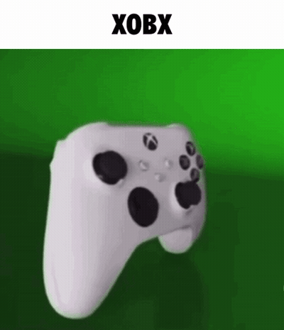 White Xbox Controller With Black Buttons On Green Background GIF