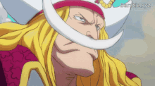Whitebeard Serious Glaring Eyes Smoke Anime GIF