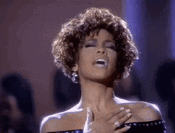 Whitney Houston Whole Heartedly Singing GIF