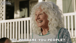 Who Are You People Excited Lady Asking GIF