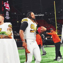 Who Dat Saints Player Dancing While Eating GIF