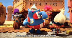Who Let The Dogs Out Trolls Movie Cover GIF