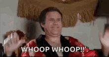 Whoop Whoop Will Ferrell Celebrating In Bed GIF