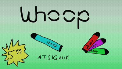 Whoop Word On Green Background GIF