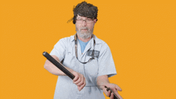 Whoops By Man In Orange Background GIF