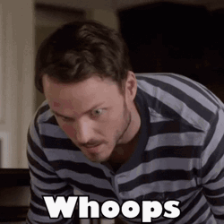 Whoops By Man In Stripes Shirt GIF