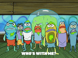 Whos Coming With Me Protesting Fishes SpongeBob GIF