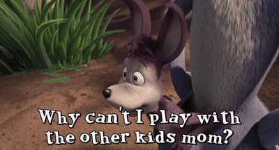 Why Can T I Play With The Other Kids Mom Written On A Cartoon GIF