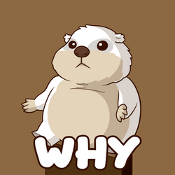Why Cute Fat Sitting White Monkey Cartoon GIF
