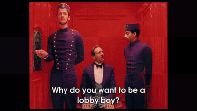 Why Do You Want To Be A Lobby Boy Being Asked GIF