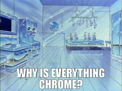 Why Is Everything Chrome Written On A Blue Background GIF