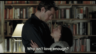 Why Isn 'T Love Enough Is The Question Being Asked By A Man And Woman GIF