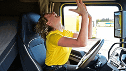 Why Me Female Truck Driver Going Berserk GIF
