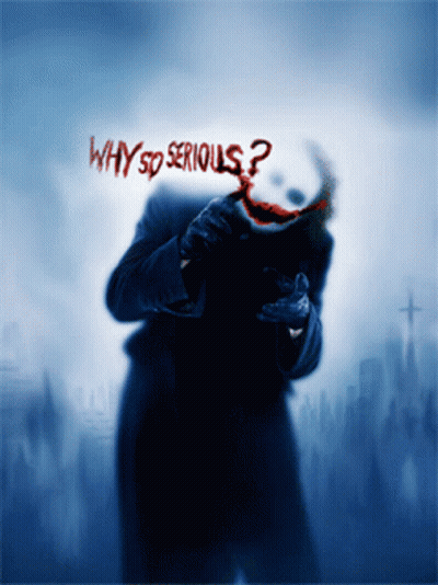 Why So Serious Is Written On A Blue Background GIF