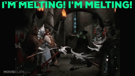 Wicked Witch Melting Green Calligraphy GIF